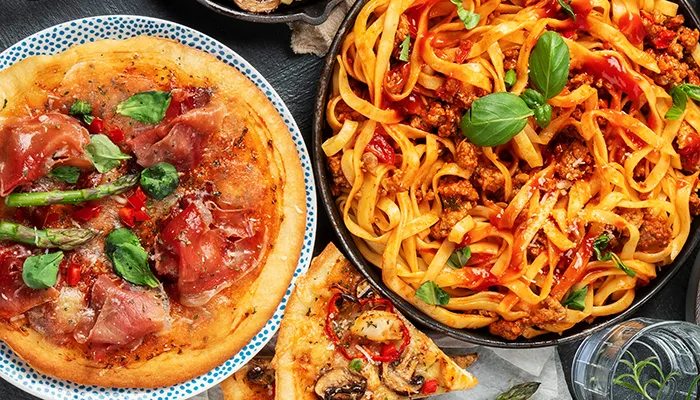Wein zu Pizza und Pasta